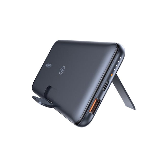 AUKEY PB-WL02 Wireless Charging Power Bank with Foldable Stand | Black