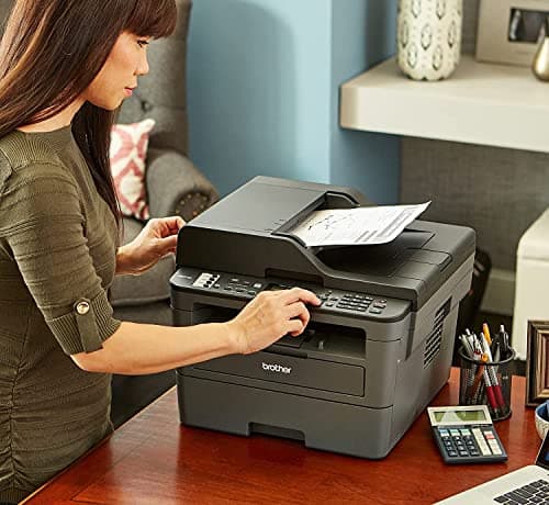 Brother MFC L26 Series Compact Monochrome All-in-One Laser Printer, Automatic Duplex Printing, 250 Sheets, Wireless, Mobile Printing, with MTC Printer Cable