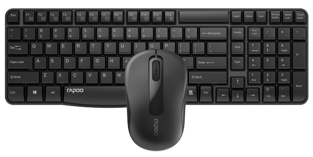 Rapoo X1800s Wireless Multimedia Keyboard & Optical Mouse (Black)