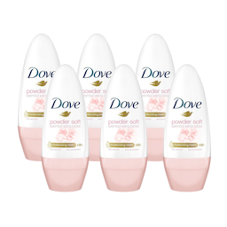 Dove Deodorant Roll-On Powder Soft 40ml Pack of 6