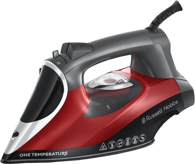 Russell Hobbs 25090 One Temperature Steam Iron Black & Red