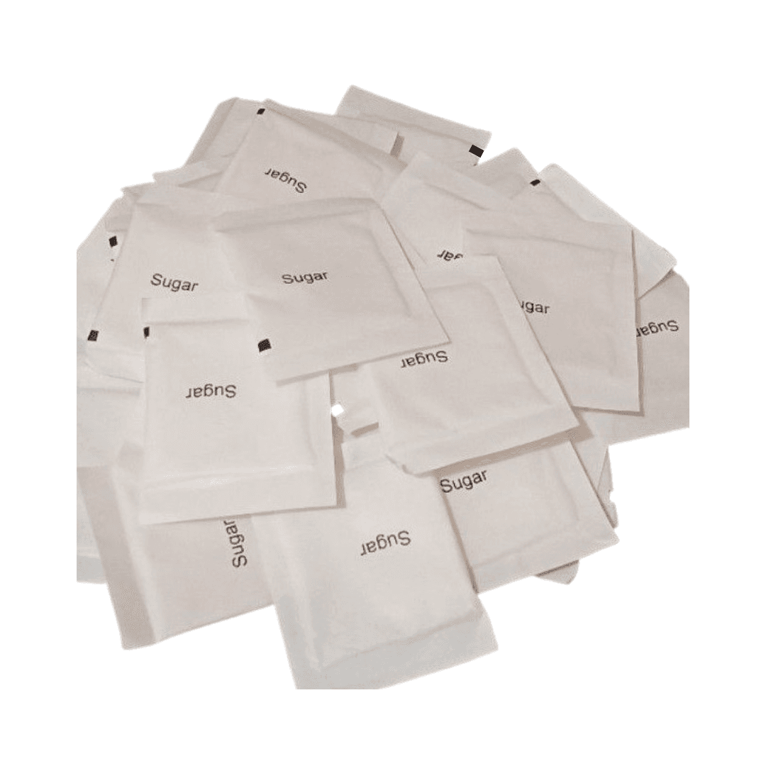 Premium White Sugar Individual Sachets I Perfect Portion Control for Coffee & Tea (100 Pack)