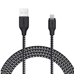 AUKEY CB-AM1 Braided Nylon Micro USB Cable (3.95ft) Black