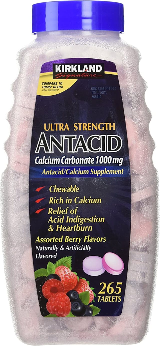 Kirkland Signature Chewable Ultra Strength Antacid / Calcium Supplement 1000mg 265 ct