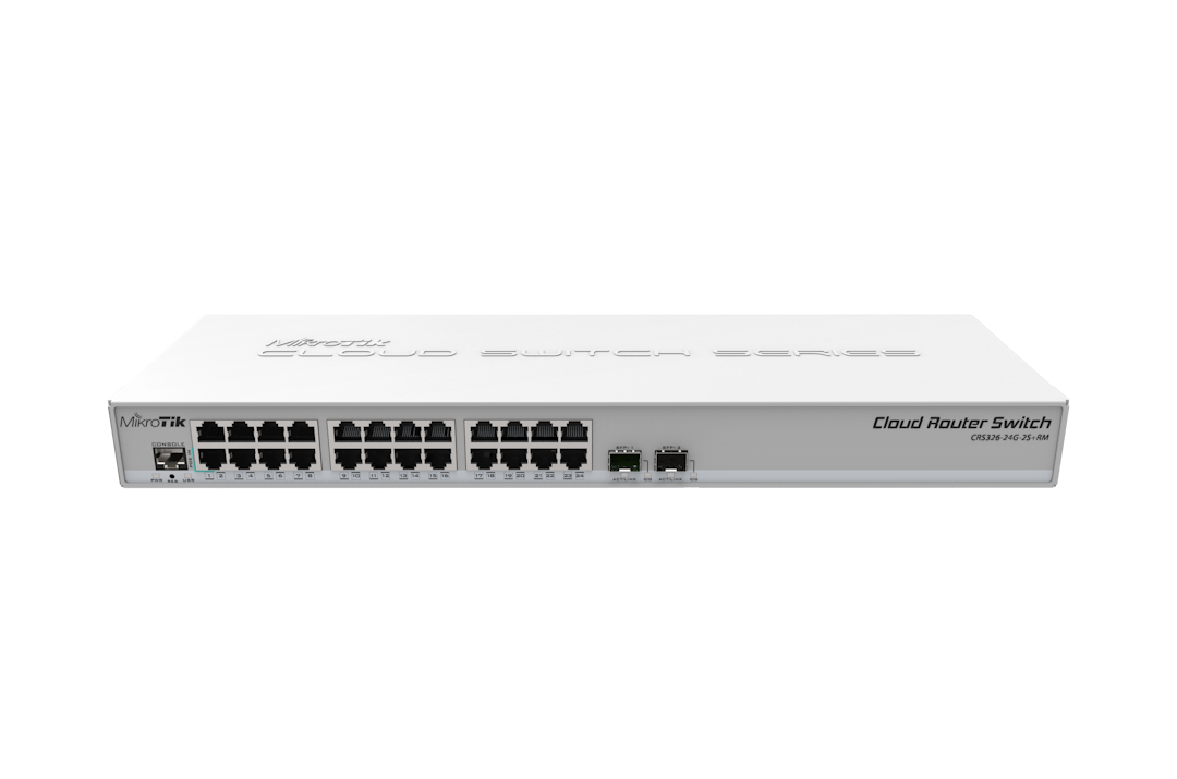 Mikrotik CRS326-24G-2S+RM Router | 24 Gigabit port switch with 2 x SFP+ cages