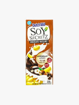 Dutch Mill Soy Secretz Choco Hazelnut 230 ml | 100% Non‑GMO Soy | Vitamins & Omega‑Rich