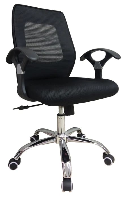 Midback Mesh Swivel Office Chair with Armrest, Black