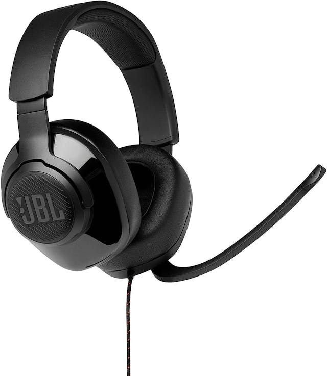 JBL Quantum 300 Black Hybrid Wired Over-Ear PC Gaming Headset with Flip-up Mic