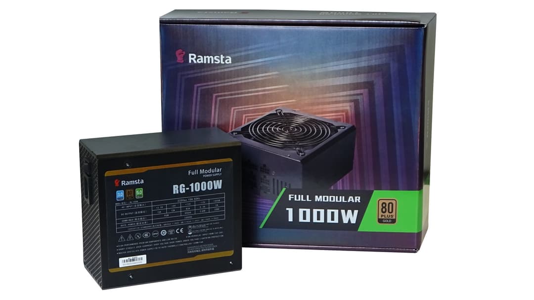 Ramsta RG-1000 Full Modular Power Supply 1000W with Efficiency PSU for Gaming & Workstations