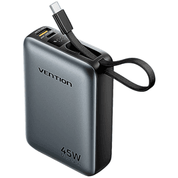 Vention 20000mAh Power Bank | 45W PD Fast Charging Built-in USB-C Cable