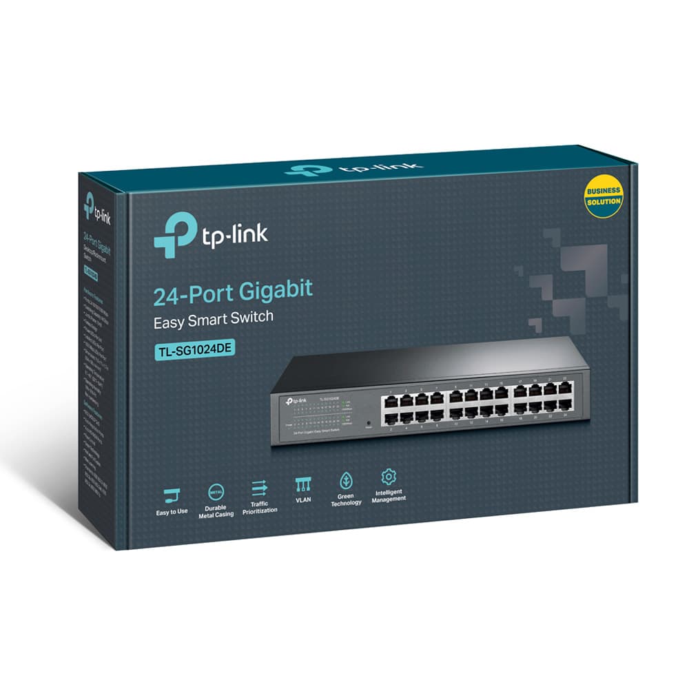 TP-Link 24-Port Gigabit Easy Smart Switch I Managed Network Hub with QoS, VLAN & LAG Support
