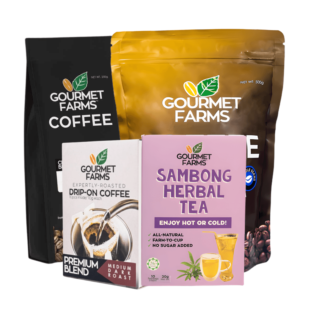 Gourmet Farms Christmas Seasons Sips Basket – Premium Holiday Gift Set with Baraco Coffee & Herbal Tea