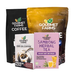 Gourmet Farms Christmas Seasons Sips Basket – Premium Holiday Gift Set with Baraco Coffee & Herbal Tea