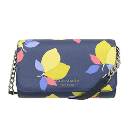 Kate Spade Cameron Lemon Zest Small Flap Crossbody | River Blue Multi Saffiano Leather Purse