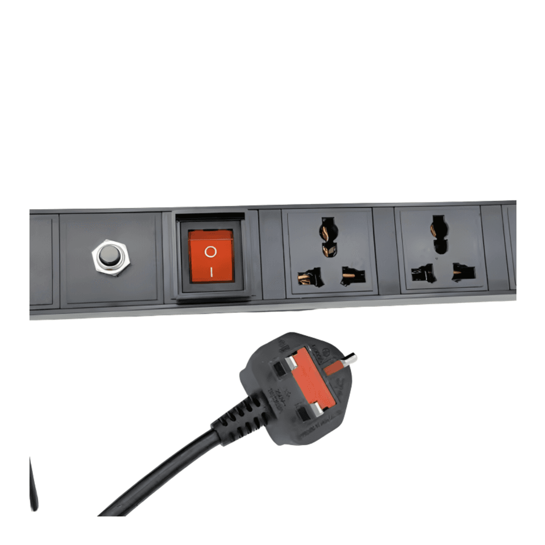 Toten PD.0601.9000 6-Outlet All-Usage Universal Power Distribution Unit (PDU), Black