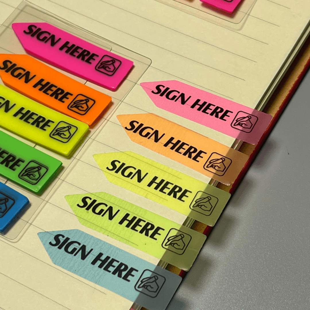 JOY Sticker Labels For Signature | "Please Sign Here", Strong Adhesive, Easy Application, Professional Look