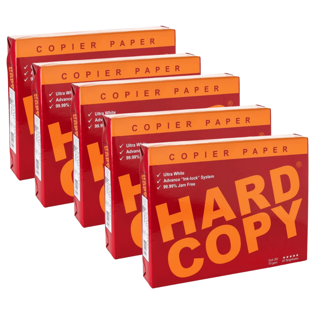 Hard Copy Bond Copier Paper – Box of 5 Reams, Premium Quality, 70gsm, High-Brightness