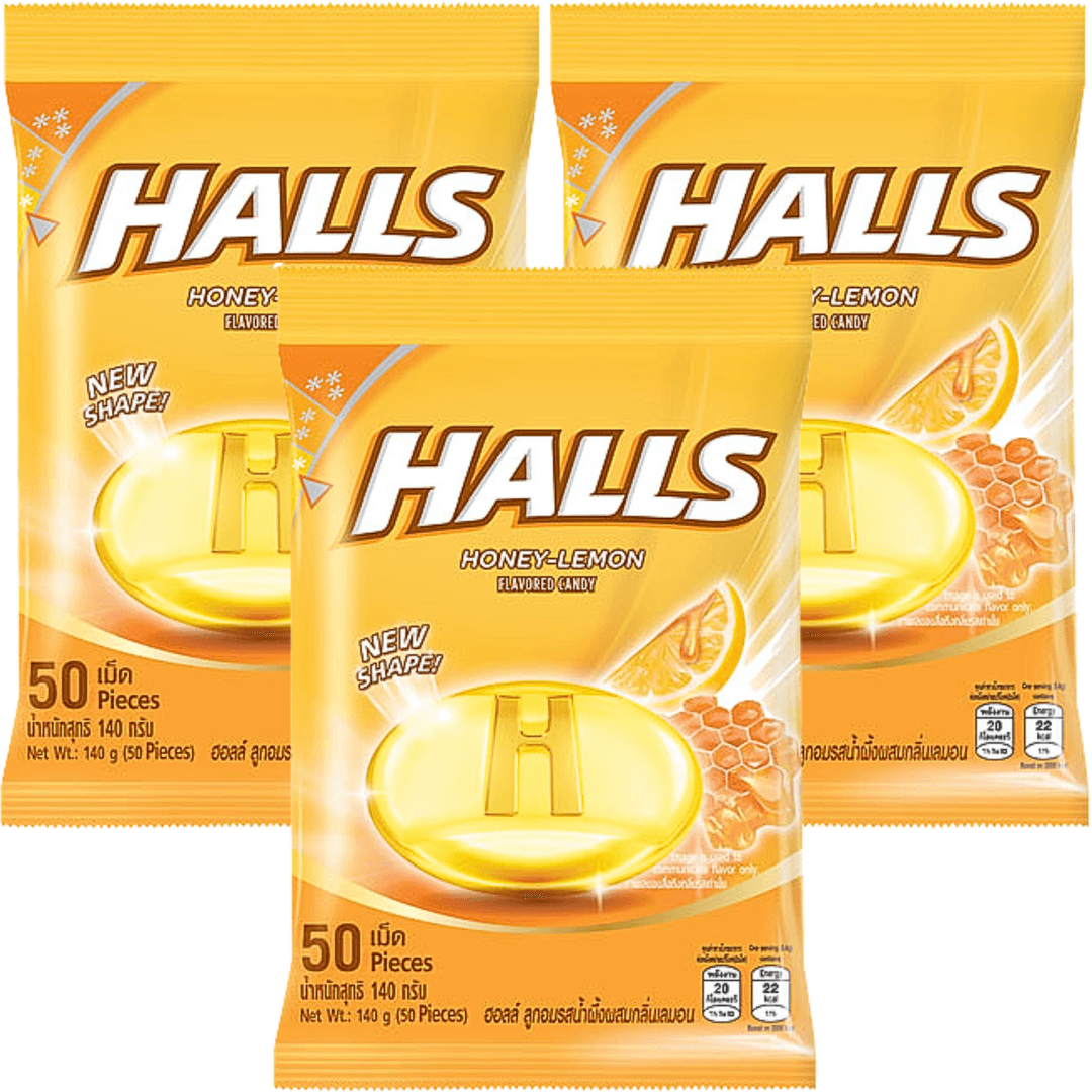 Halls 48065259100106HONEY Honey-Lemon Flavored Candy | 50 pcs/pack
