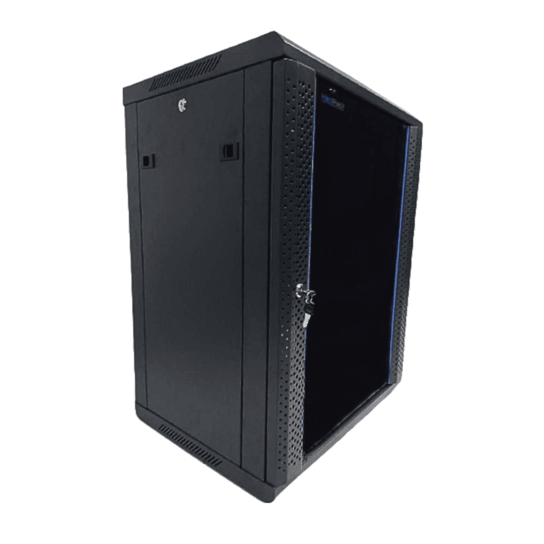 HardRack Wall Mount Server Rack Cabinet | Unassembled | 2 Cooling Fans | Lockable Glass Door