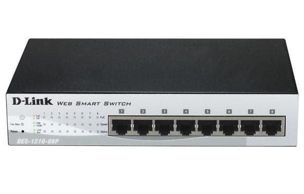 D-Link DES-1210-08P 8-Port Layer 2 Smart Managed Fast Ethernet Switch