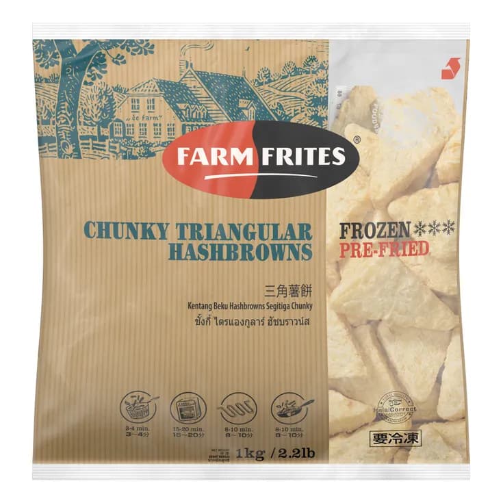 Farm Frites Chunky Triangular Hashbrowns 1kg Frozen