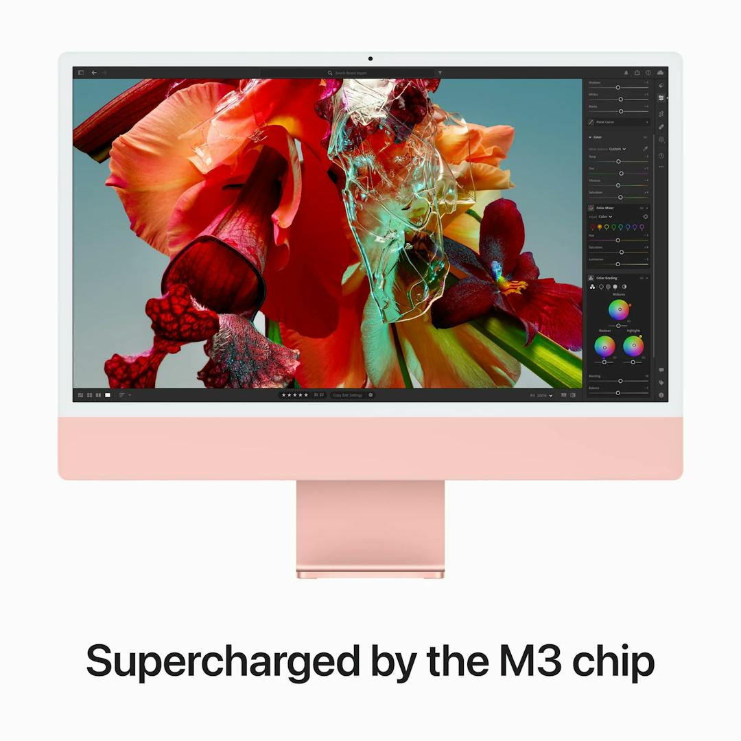 24" iMac with Retina 4.5K display: Apple M3 chip with 8‑core CPU and 10‑core GPU, 256GB SSD - Pink