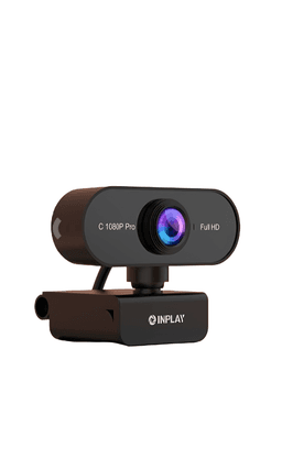 Inplay C1080P-Pro Full HD Webcam USB 2.0 with Wide-Angle Hybrid Lens | Built-in Noise-Reducing Mic