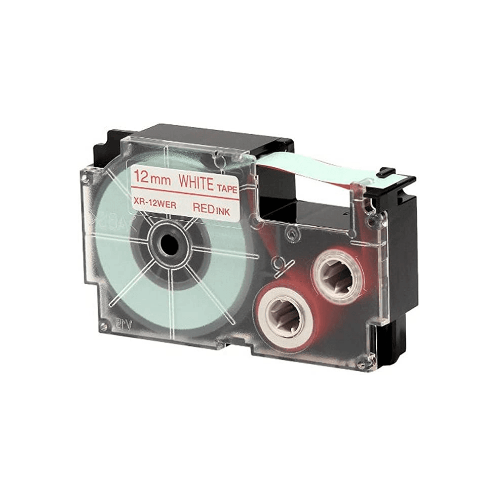 Casio Casio Tape Labeler Cartridge XR-12WER1 Red on White