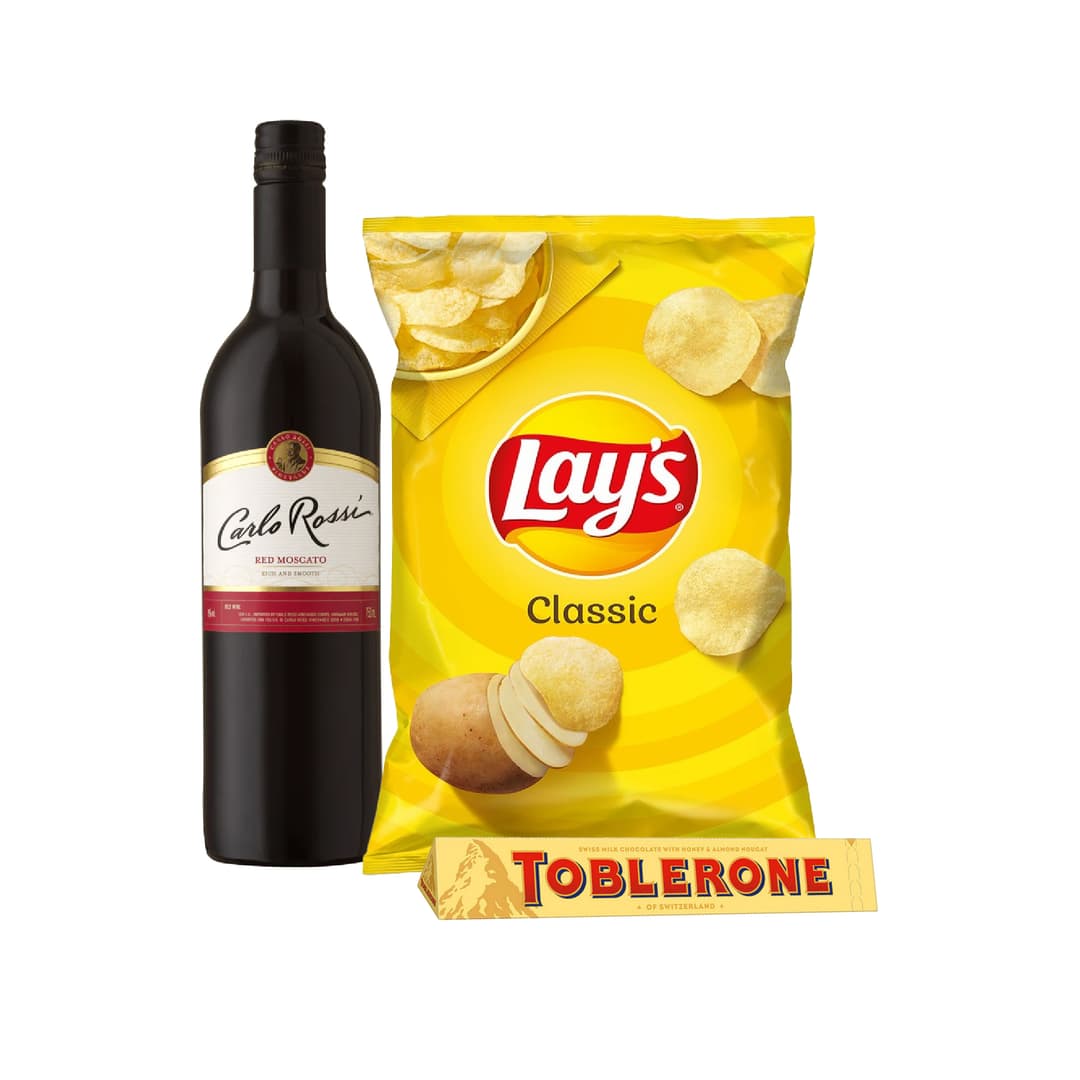 Christmas Wine and Chips Baskets - 3pcs bundle