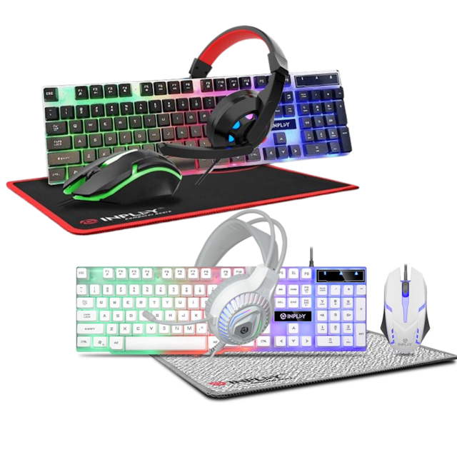 Inplay STX240 4-IN-1 Gaming Keyboard, Mouse, Headset, & Mousepad Combo