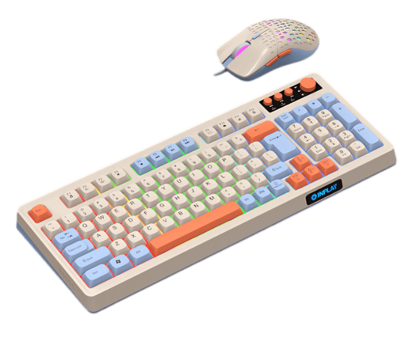 Inplay STX390 Mixed 2-in-1 Multimedia Keyboard & Mouse Bundle with RGB Light Combo