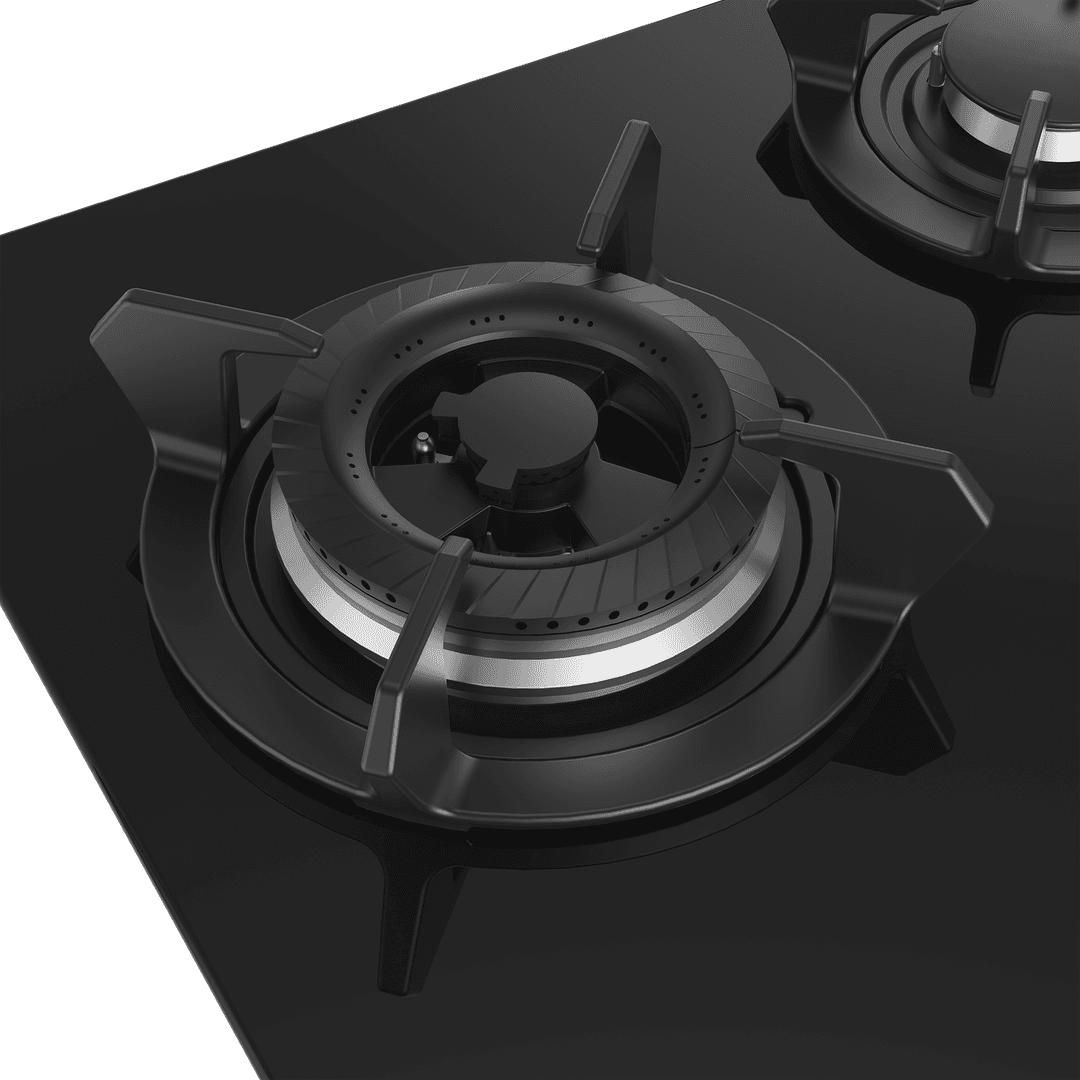 Beko HIEW73242SOB 75 cm Gas Built-in Hob | 2 Wok + 1 Middle Burner | Safety Cut-Off