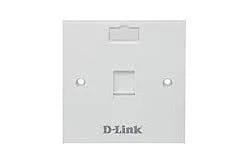 D-Link NFP-0WHI11 Single Faceplate Accepts One Keystone Jack with Shutter & ID Plate - 86*86 mm - White Colour - Square