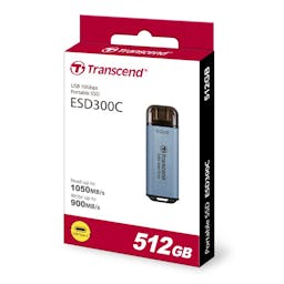 Transcend TS512GESD300C/S 512GB USB External SSD, ESD300C, USB 10Gbps, Type C