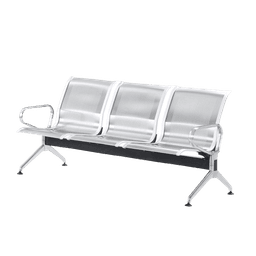 Cubix 3 Seater Airport Gang Chair, Metal Stainless Steel | ACSS-X3