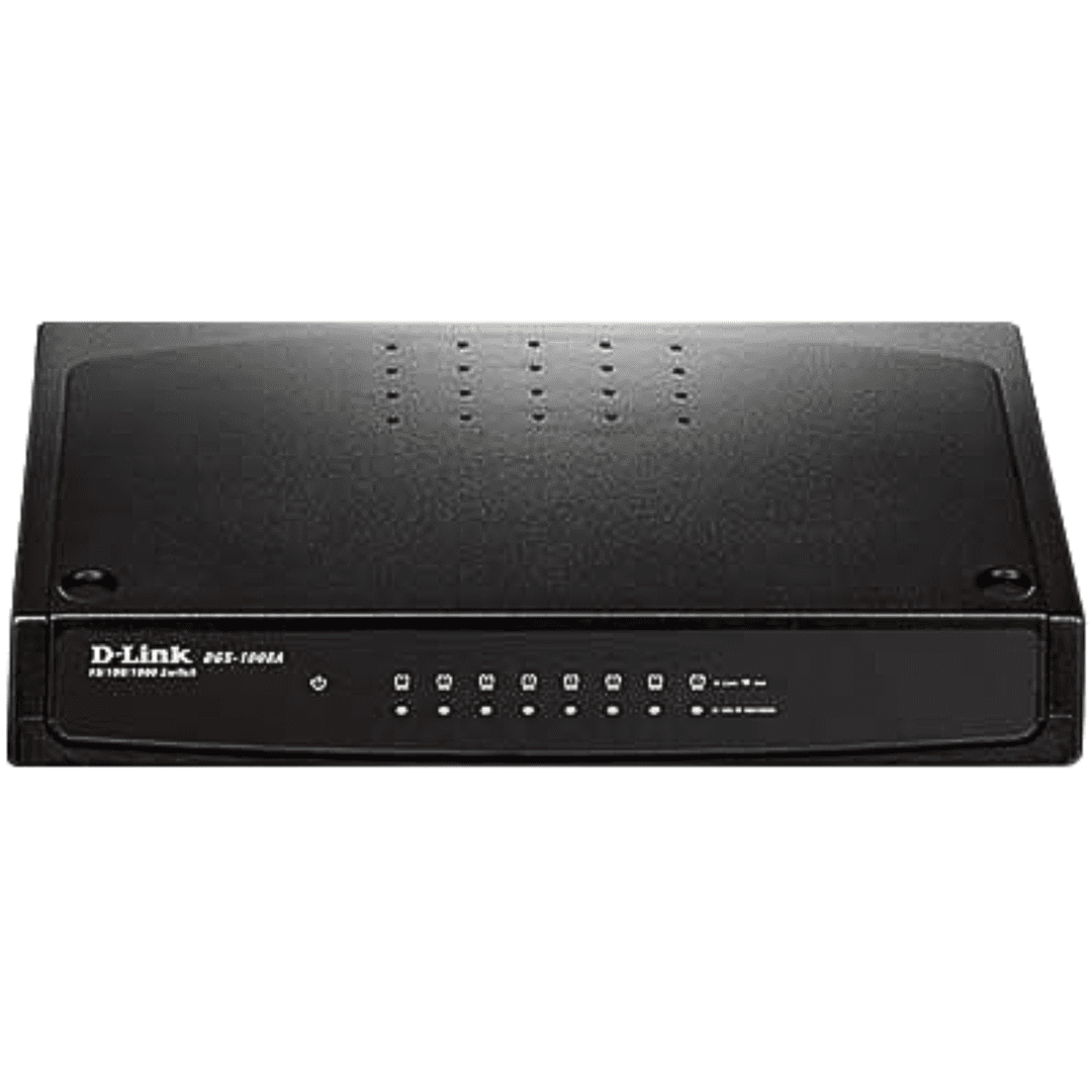 D-Link DGS-1008A 8-Port Gigabit Desktop Switch in Plastic Casing | Black