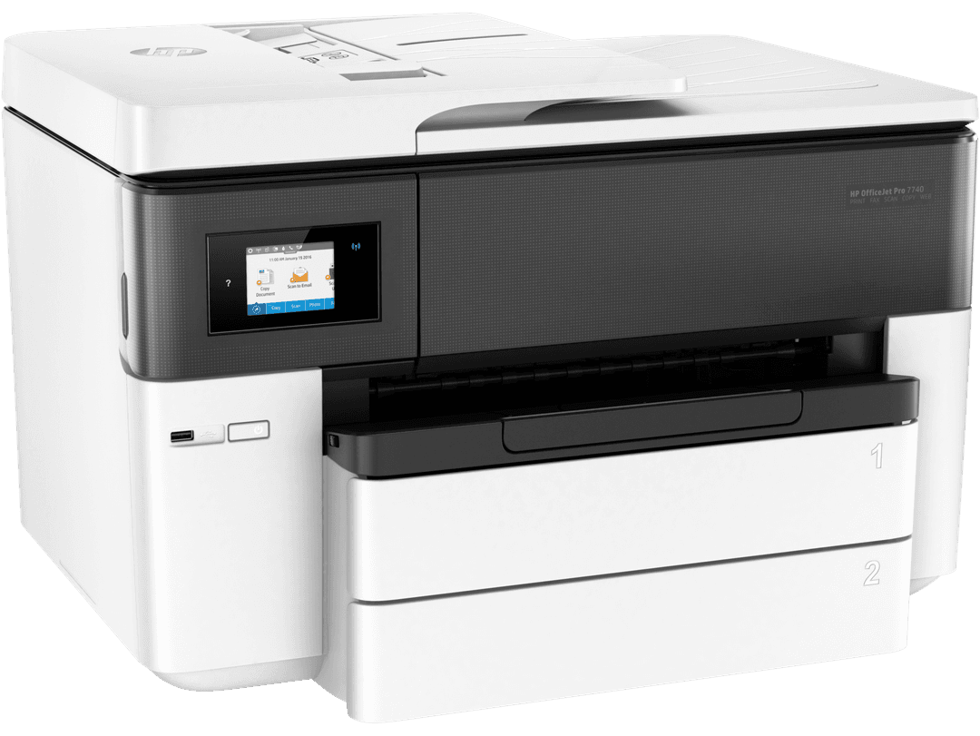 HP G5J38A OfficeJet Pro 7740 Wide Format All-in-One Thermal Inkjet Color Printer with Wireless Printing