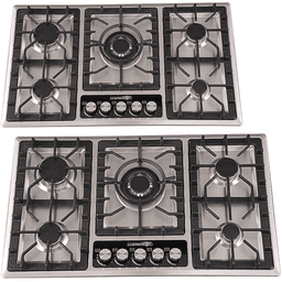 La Germania HC9005 Built-In Gas Hob 5 Burners 86cm | Stainless Steel, Triple Ring, Professional