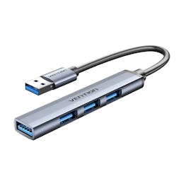 Vention USB 3.0 to USB 3.0/USB 2.0*3 Mini Hub 0.15M Gray Metal Type CKOHB