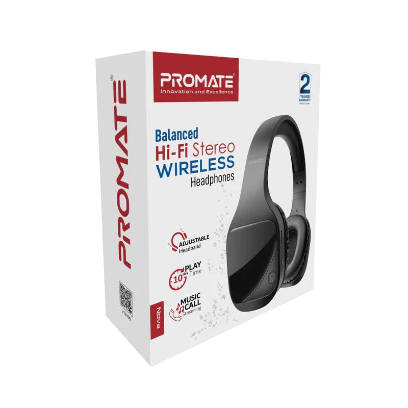 Promate Nova Balanced Hi-Fi Stereo Bluetooth v5.1 Wireless Headphones with 10 Hours Playback