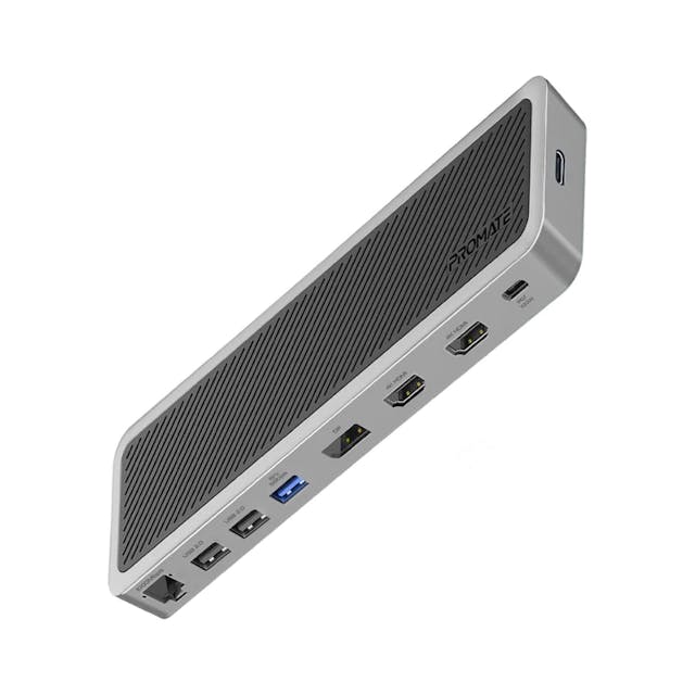 Promate ApexHub-MST 4K@60Hz Triple Display Multi-Port USB-C Docking Station with 13-in-1 USB-C Hub and 1000Mbps RJ45