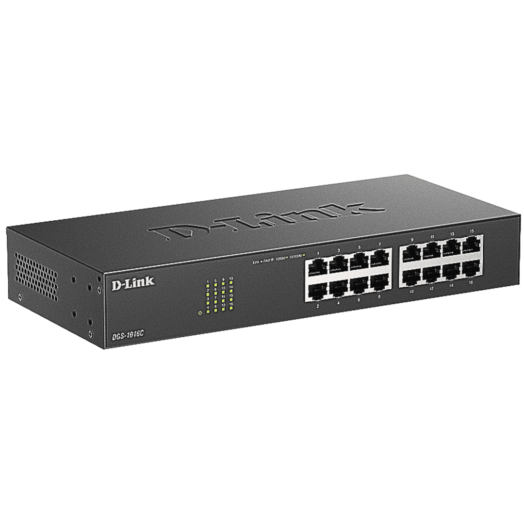 D-Link DGS-1016C 16-Port Gigabit Unmanaged Switch | Black