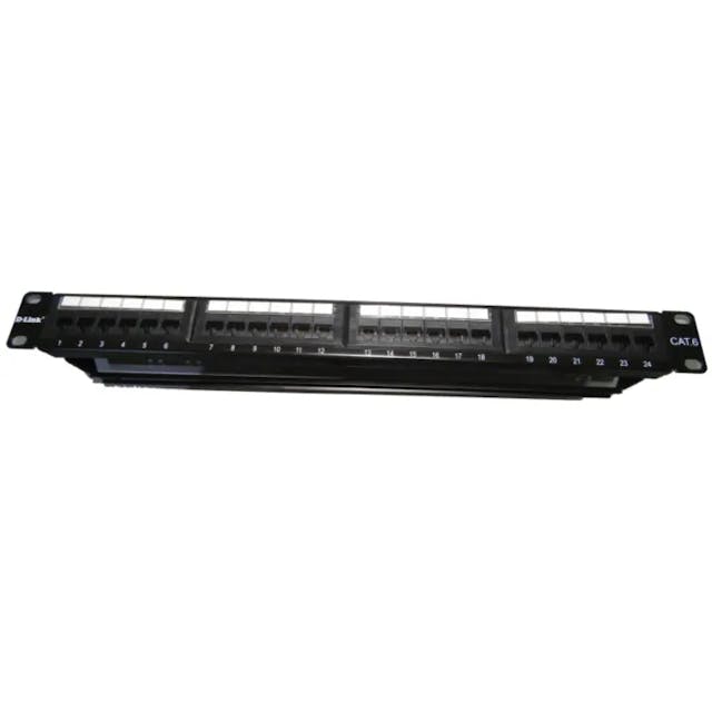 D-Link 24 Port Cat6 Unshielded Fully Loaded Punch Down Patch Panel - Keystone Type - 1U- Black Colour