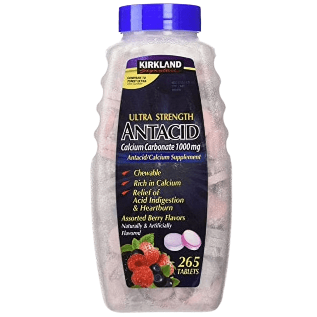 Kirkland Signature Ultra Strength Antacid 1000mg | Calcium Supplement, 265 Chewable Tablets