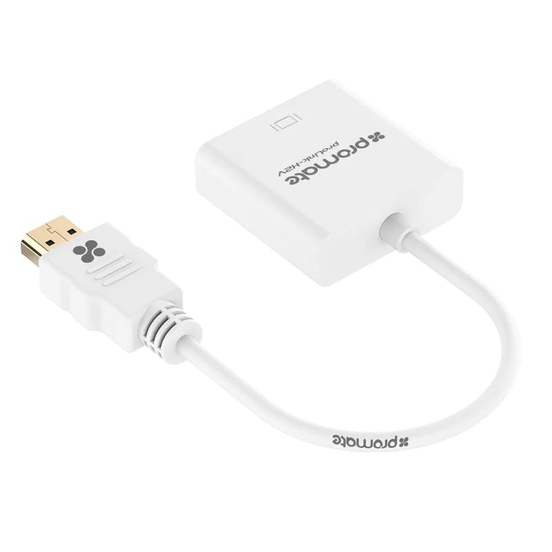 Promate ProLink-H2V HDMI (Male) to VGA (Female) Display Adaptor with up to 1080p HD Resolution Support, Plug & Play Support Kit