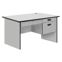 Modern Office Table – Center + 2 Side Drawers, PVC Edge, AS1002/AS1202