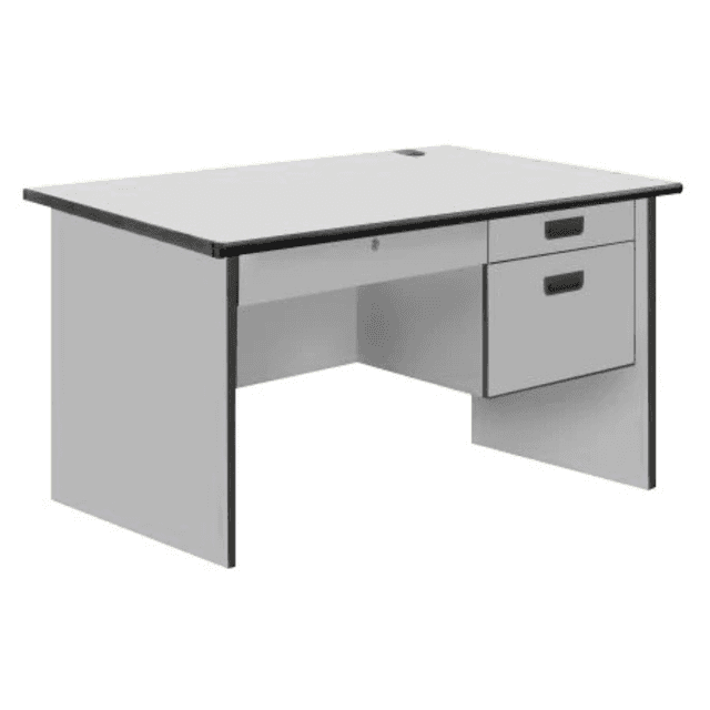 Modern Office Table – Center + 2 Side Drawers, PVC Edge, AS1002/AS1202