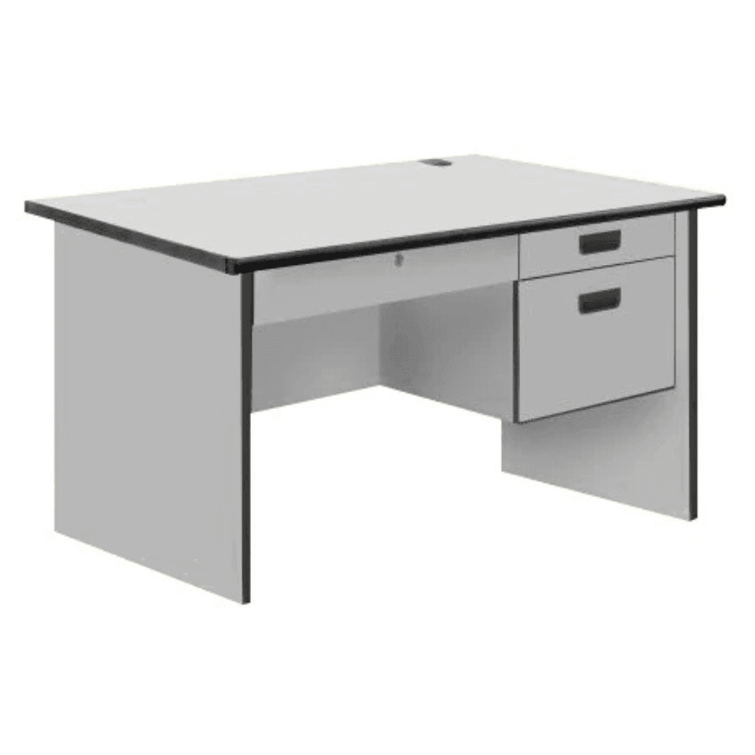 Modern Office Table – Center + 2 Side Drawers, PVC Edge, AS1002/AS1202