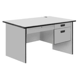 Modern Office Table – Center + 2 Side Drawers, PVC Edge, AS1002/AS1202