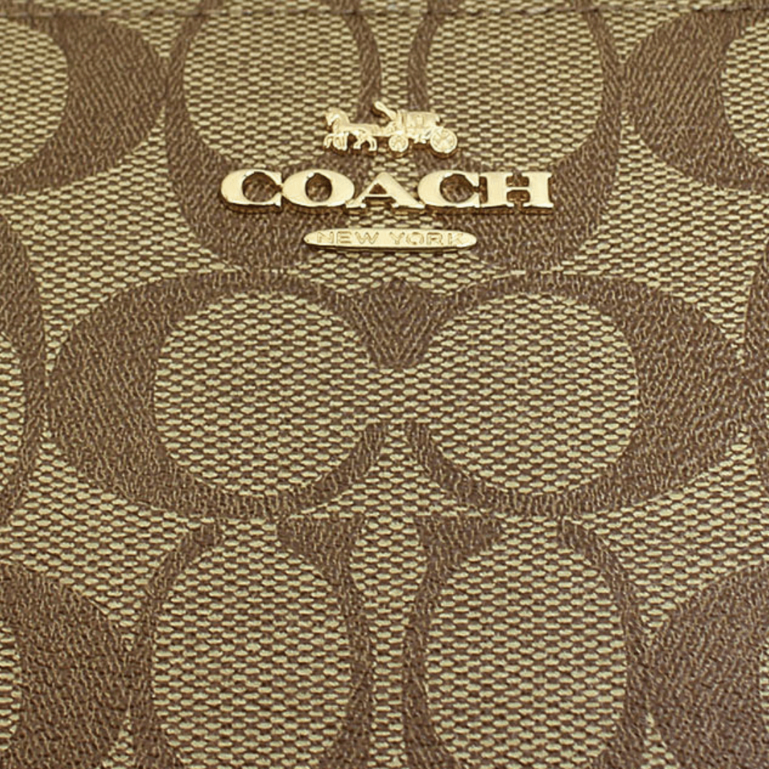 Coach C1748 Large Corner Zip Wristlet â Khaki/1941 Red